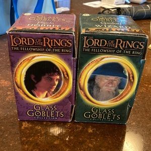 Frodo and Gandoff Lord of the Rings Glass Goblets—collectibles!
